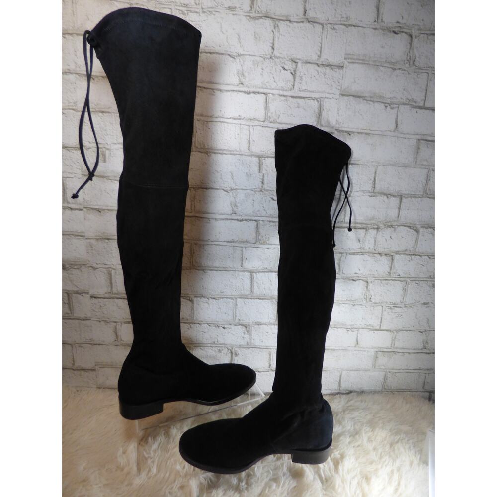 Stuart Weitzman Black Lowland Suede Over the Knee Boots 7.5 NEW - Picture 6 of 12